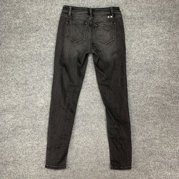 KanCan Cora Jean Womens 3/25 Light Gray Mid Rise Distressed Ripped Super Skinny - Picture 9 of 15